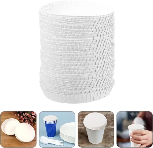 Vista 9 de Cabilock Fundas desechables para tazas, 100 unidades, tapas de papel de 2.55 pulgadas, tapas calientes para café, té, jugo en hoteles, restaurantes