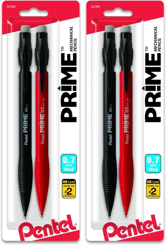 Vista 4 de Pentel Prime - Portaminas de 0.028 in, varios colores, paquete de 2 (AX7BP2)