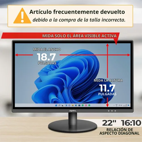 Vista 2 de SightPro Filtro de pantalla de privacidad de computadora de 22 pulgadas 16:10 para monitor, protector de privacidad y protector antirreflejos