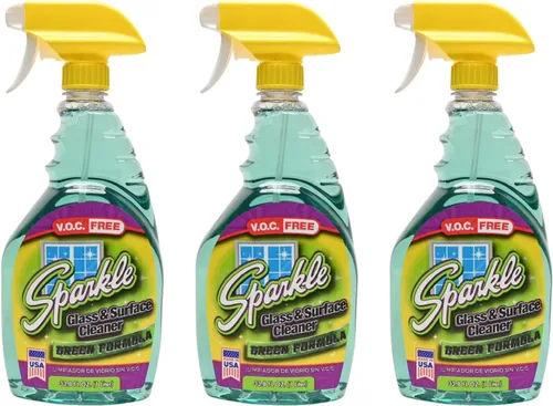 Vista 11 de Sparkle Spray limpiador de vidrio, nueva fórmula verde, libre de V.O.C, no deja rayas, botella de spray de 33.8 onzas líquidas (paquete de 1)