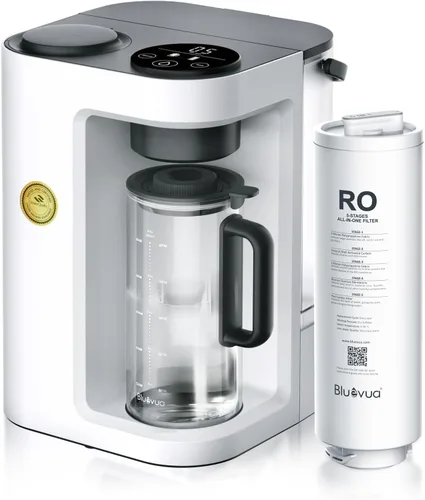 Vista 9 de Bluevua RO100ROPOT-LITE Sistema de filtro de agua de ósmosis inversa para encimera, purificación de 5 etapas, proporción de puro a drenado de 3:1