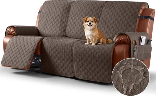 Vista 30 de Ruaozz Funda impermeable para sofá reclinable, lavable, funda antideslizante de 1 pieza, protector de muebles con correas elásticas, bolsillo
