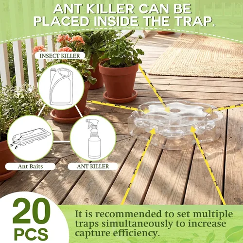Vista 5 de Trampas redondas reutilizables para cebo para hormigas, 20
