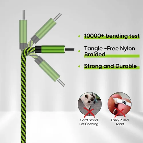 Vista 3 de Teyssor Cable USB C de 10 pies, paquete de 5 unidades de nailon trenzado USB A a tipo C, cable de carga rápida compatible con Samsung Galaxy S24 S23