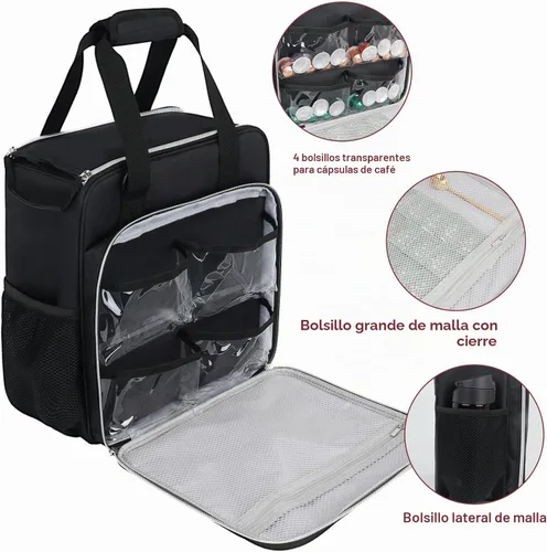 Vista 5 de LEFOR·Z Bolsa de viaje para cafetera, compatible con Keurig K-Mini, funda de transporte para cafetera de una sola porción compatible con K-Mini Plus