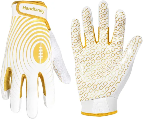 Vista 25 de HANDLANDY Guantes de fútbol para jóvenes, guantes receptores adhesivos para niños, guante de fútbol de súper agarre, mejor regalo para niños y niñas