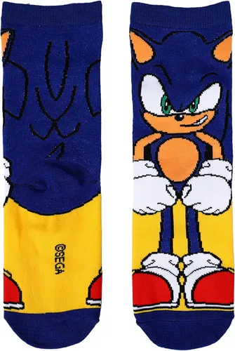 Vista 5 de Bioworld Sonic The Hedgehog Characters Youth - Paquete de 3 calcetines 360, Multi colorido