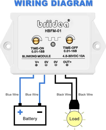Vista 4 de Briidea Módulo de Parpadeo Intermitente de 10 Amperios DC 4.5-30V Adecuado para Varias Lámparas de Advertencia, Impermeable