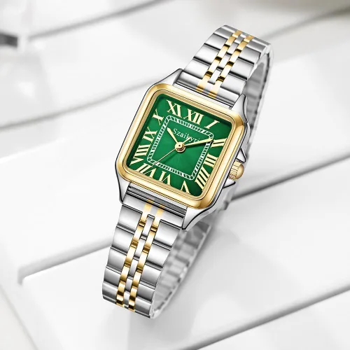 Vista 4 de Classic Relojes cuadrados de mujer con números romanos, de vestir, informal
