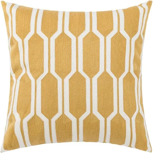 Vista 6 de vctops Funda de almohada decorativa de lino con bordado floral bohemio para sofá, cama (margarita, 18 x 18 pulgadas)