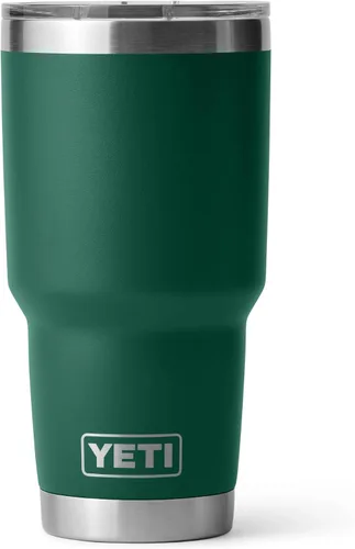 Vista 23 de YETI Rambler - Vaso de 30 oz, acero inoxidable, aislado al vacío con tapa MagSlider, color carmesí Amarillo