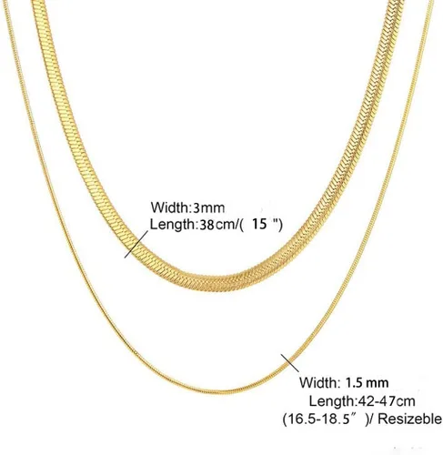 Vista 18 de Collares en capas para mujer, chapados en plata, delicada cuerda torcida de serpiente, delicado collar en capas, gargantilla de diferentes