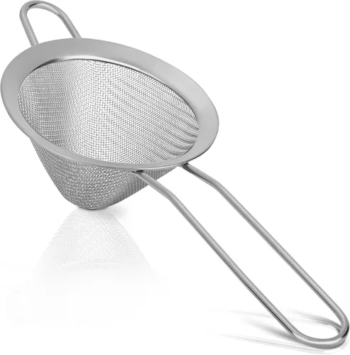 Vista 8 de Rainspire Colador pequeño de acero inoxidable de malla fina, mini colador de cóctel para cócteles, hierbas de té, café y bebidas, colador de té