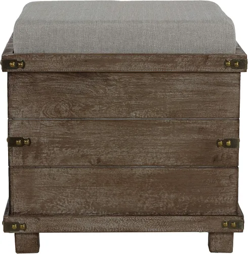 Vista 5 de Cortesi Home Scusset - Bandeja otomana de almacenamiento en tela y madera, gris, 15.75 pulgadas de ancho x 15.75 pulgadas de largo x 15.5 pulgadas