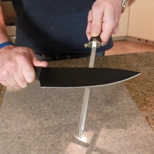 Vista 7 de Cuchillo de cocina de acero para afilar varilla de 12 pulgadas