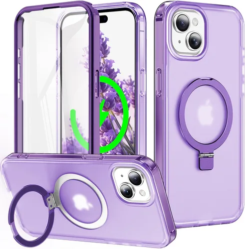 Vista 41 de Funda de cuerpo completo a prueba de golpes para iPhone 13 Pro con soporte magnético invisible [compatible con MagSafe] protector de pantalla