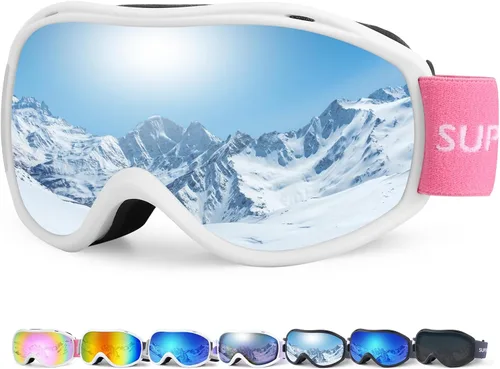 Vista 12 de Supertrip Gafas de esquí para hombres y mujeres, antivaho para nieve, protección UV, gafas de snowboard para adultos y jóvenes