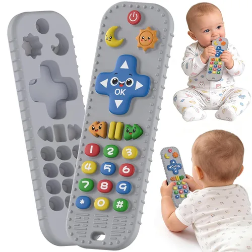 Vista 7 de Mordedor remoto del bebé del silicón de los juguetes de la dentición del Baby Essentials - Juguetes sensoriales para masticar, mordedor para bebé