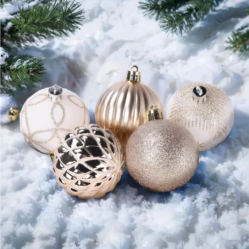 Vista 5 de DeckTheHalls Adornos de bolas de Navidad, 30 piezas de 2.5 pulgadas irrompibles, bolas de decoración navideña para colgar en el árbol de Navidad