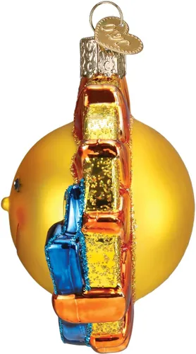 Vista 3 de Old World Christmas You are My Sunshine - Adorno de cristal soplado para árbol de Navidad, decoración navideña hecha a mano, colección de refranes