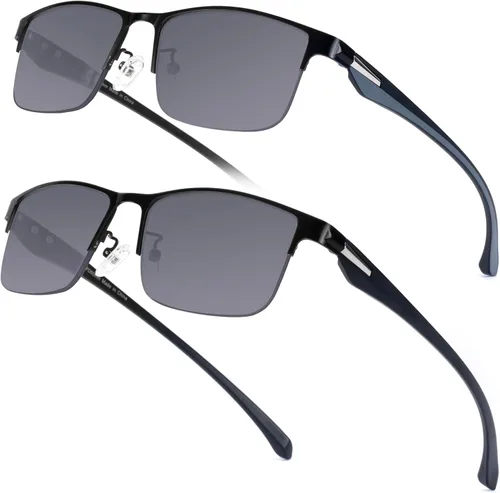Vista 7 de SKYOAK 2 Pack TR90 Premium Reading Glasses for Men, Half Frame No-Line Computer Readers Multifocal Eyeglasses