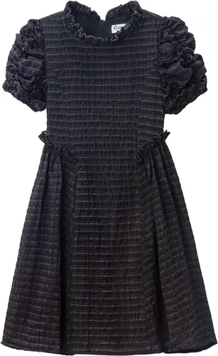 Vista 6 de WELAKEN Vestido de verano con volantes y mangas abullonadas para niña, vestido casual con forro para niños pequeños, niñas y niñas pequeñas