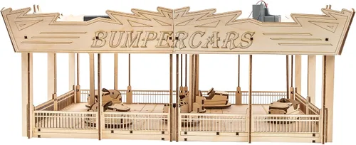 Vista 2 de Coasterdynamix Kit de modelos de madera de autos de parachoques 3D, kit de rompecabezas de construcción motorizado eléctrico para adultos y niños