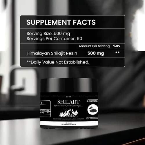Vista 5 de Shilajit - Resina pura del Himalaya, Shilajit 100% pura con ácido fúlvico y más de 85 oligominerales, apoya la energía, la inmunidad y la salud