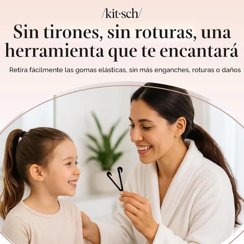Vista 8 de Kitsch Herramienta de corte de corbata elástica para el cabello, color negro, juego de 3 piezas No Pull Hair Ties No Damage & Easy Removal of Hair