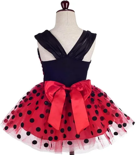 Vista 2 de Dressy Daisy Disfraz de mariquita de lunares para niñas vestido tutú de Halloween Navidad vestidos de fiesta talla 2-8