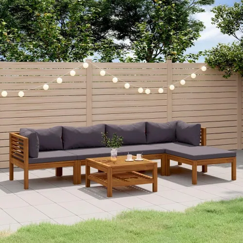 Vista 14 de Garden Lounge Set Cream Brown, 2-Seater Patio Sofa with Cushions, Acacia Wood Outdoor Furniture for Garden, Patio, Balcony, Weather-Resistant Modern