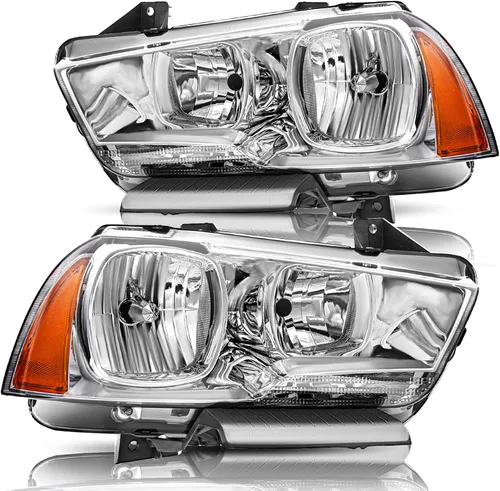 Vista 10 de Juego de faros delanteros halógenos compatibles con Dodge Charger 2015-2023, faros con barra LED dual DRL, par lado izquierdo del conductor LH