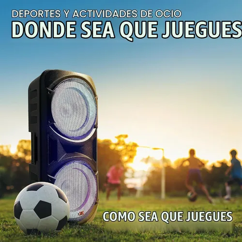 Vista 10 de QFX PBX-2012 Dual 12 "Bluetooth portátil recargable Karaoke PA altavoz fuerte partido con luces LED círculo