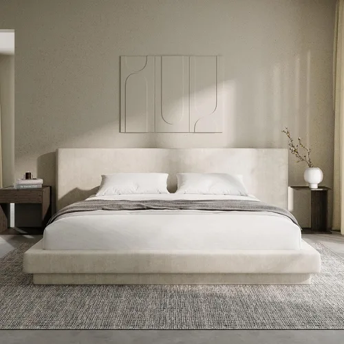 Vista 10 de RECCI AirFrame Cloud Queen - Base de cama tapizada con cabecera extra ancha, plataforma totalmente acolchada de espuma de 5 pulgadas, fácil montaje