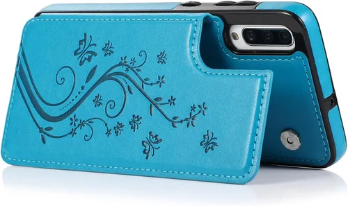 Vista 5 de Funda de teléfono para Samsung Galaxy A70 A70S con protector de pantalla de vidrio templado y tarjetero con soporte para tarjetero, soporte