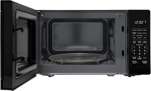 Vista 10 de SHARP Horno microondas compacto de encimera con plato giratorio de carrusel extraíble de 10 pulgadas, 700 vatios, 0.7 pies cúbicos, negro