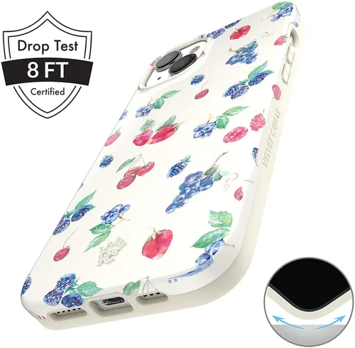 Vista 5 de VELVET CAVIAR Funda para iPhone 15, compatible con MagSafe, probada en caídas de 10 pies, Berry Baby