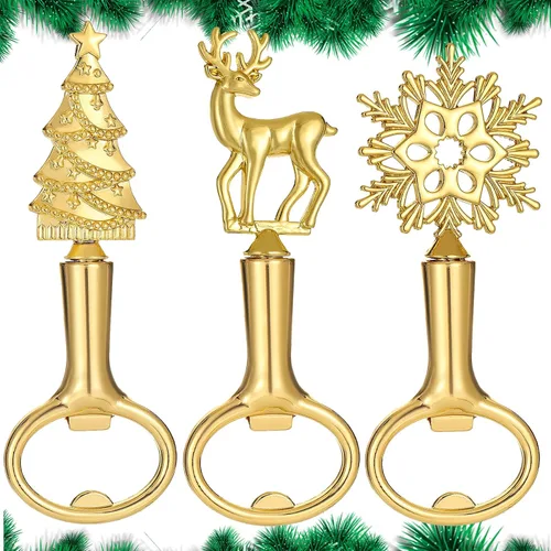 Vista 12 de Abrebotellas de cerveza de Navidad, abrebotellas de Navidad para mesa Decer, operador de botellas de cocina para suministros de Navidad, abridor