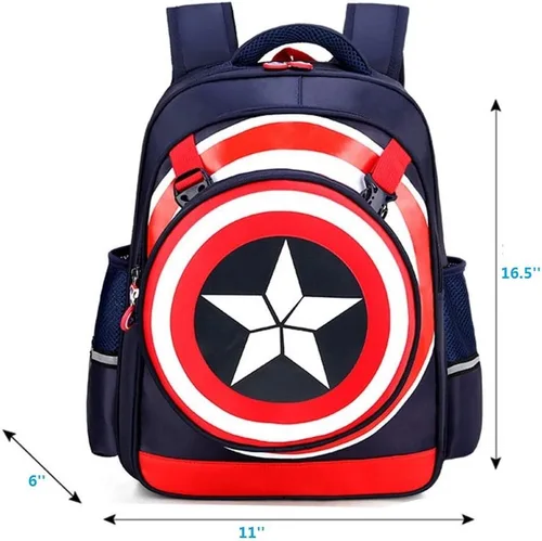 Vista 6 de Mochila para niños Mochila escolar Comic impermeable libro bolsa de viaje para niños, marino, Viajar