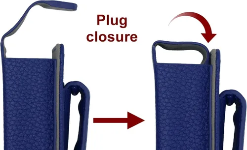 Vista 4 de Funda de cuero con protector de pantalla para bomba de insulina tándem tándem t:Slim X2 (marrón-A)