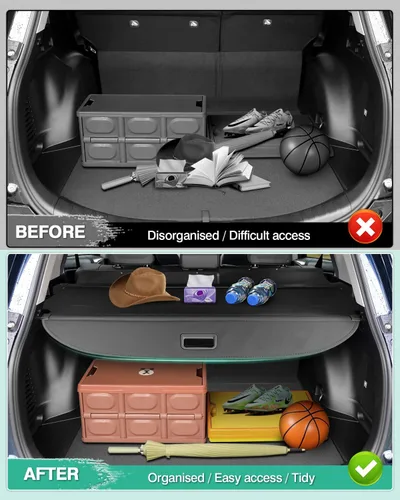 Vista 3 de Powerty Cubierta de Carga para Toyota RAV4 2013-2018, Cubierta Retráctil de Maletero, Cubierta de Privacidad, Repuesto para Accesorios Toyota RAV4