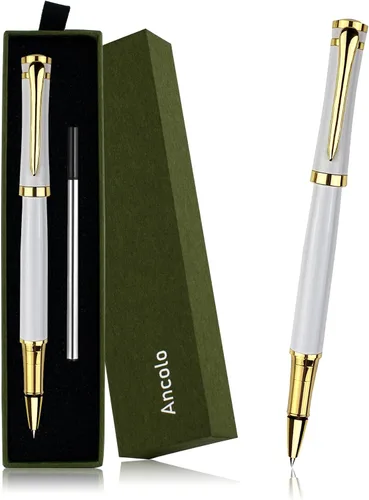 Vista 13 de Ancolo Fancy Roller Pen Set de bolígrafo de lujo con 2 recambios de tinta negra - 0.028 in. Bonitos bolígrafos de regalo para mujeres o hombres.