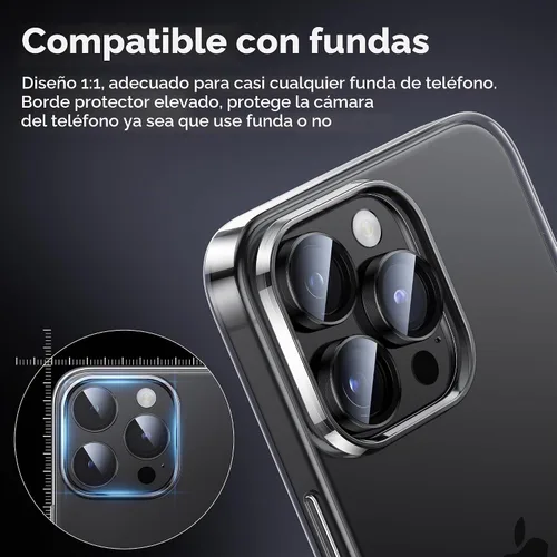 Vista 5 de WSKEN Protector de lente de cámara para iPhone 15 Pro/iPhone 15 Pro Max, [Mantén el disparo original] Protector de pantalla de cámara de vidrio