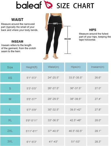 Vista 6 de BALEAF Leggings for Women with Pockets Tummy Control Compression Workout Athletic Running High Waisted Yoga Pants