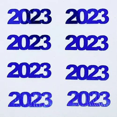 Vista 3 de Confeti Año 2023 Blue Royal - Paquete al por menor #7621 QS0