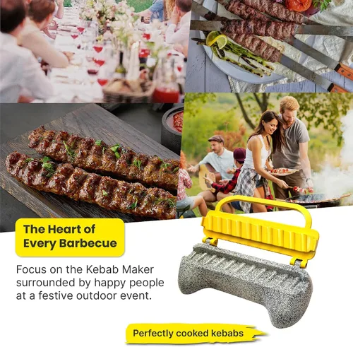 Vista 6 de Premium Trustella Fabricante de Kebab de Aluminio Crea Brochettes Impecables y Profesionales Resistente, Antiadherente, Recubrimiento de Teflón