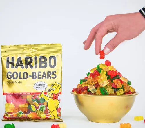 Vista 11 de HARIBO Goldbears, caramelos de gomitas, bolsas de 5 onzas (12 paquetes) Sabores variados