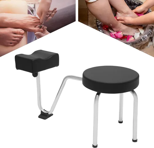 Vista 9 de Taburete portátil para pedicura, altura ajustable, negro, para spa, salón de belleza, estudio
