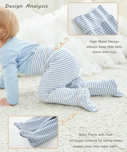 Vista 4 de Enfants Chéris 2 Pack De Bebé Pie Pantalones Recién Nacido-12 Meses