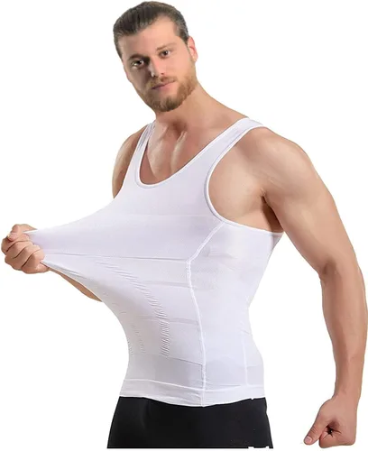 Vista 7 de Mistirik Camisas de compresión para hombre Chaleco adelgazante para hombre Camiseta ajustada para hombre Camiseta de compresión sin mangas